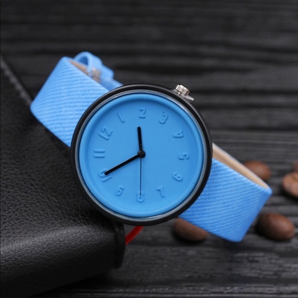 Accessories - Blue Canvas Rubber Face Watch